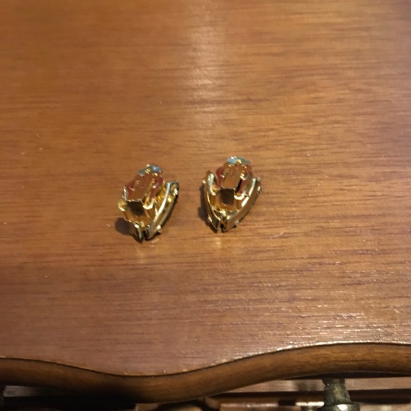 VINTAGE earrings Art Deco floral clips 1940’s look - Picture 4 of 8